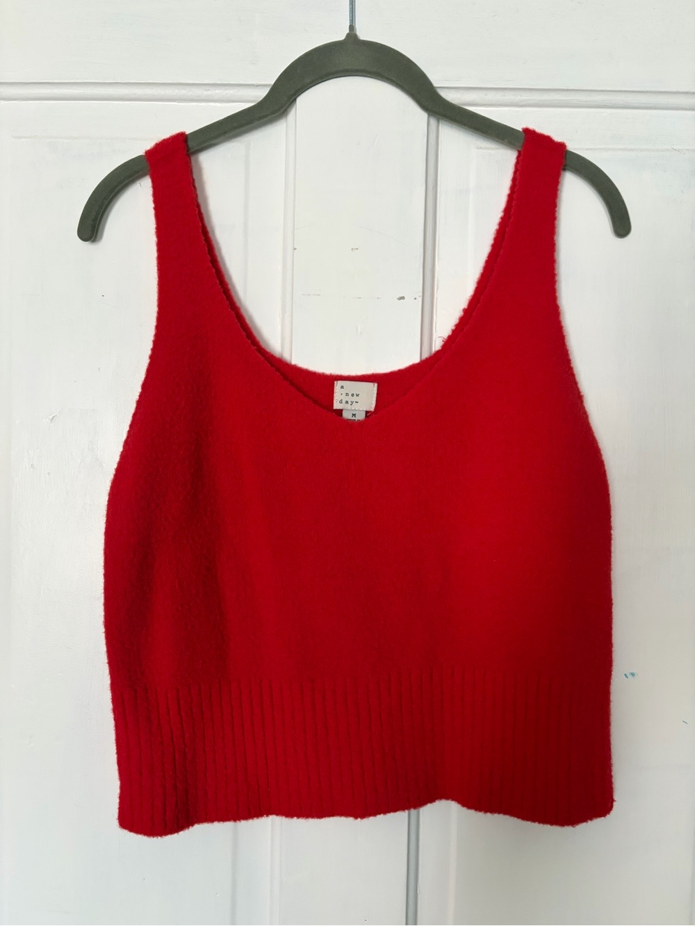 A New Day Cozy Sweater Red Knit Tank Top